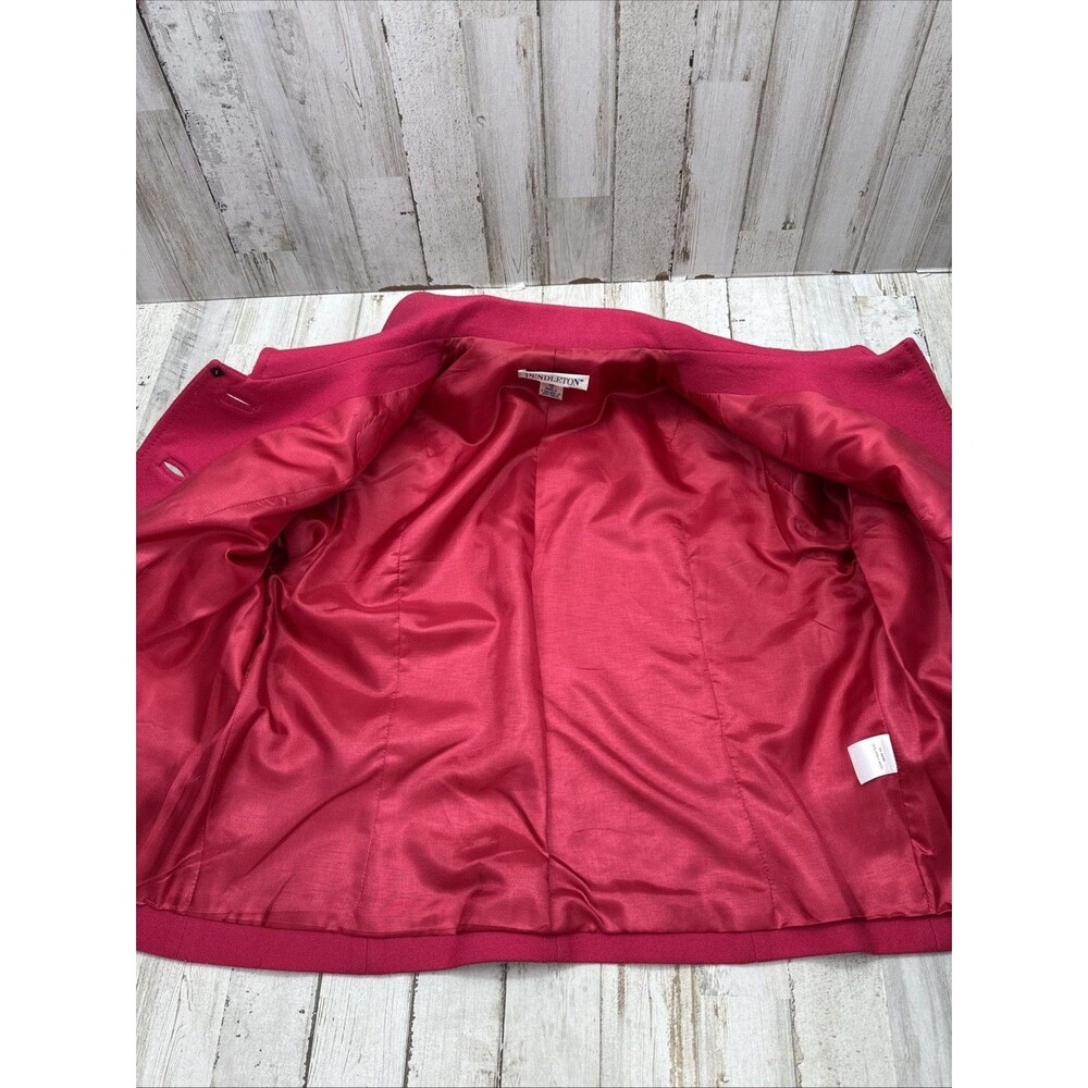 Pendleton Wool Blazer Coat Sz 12 Pink Corpcore Office Quiet Luxury Vintage - Picture 5 of 13